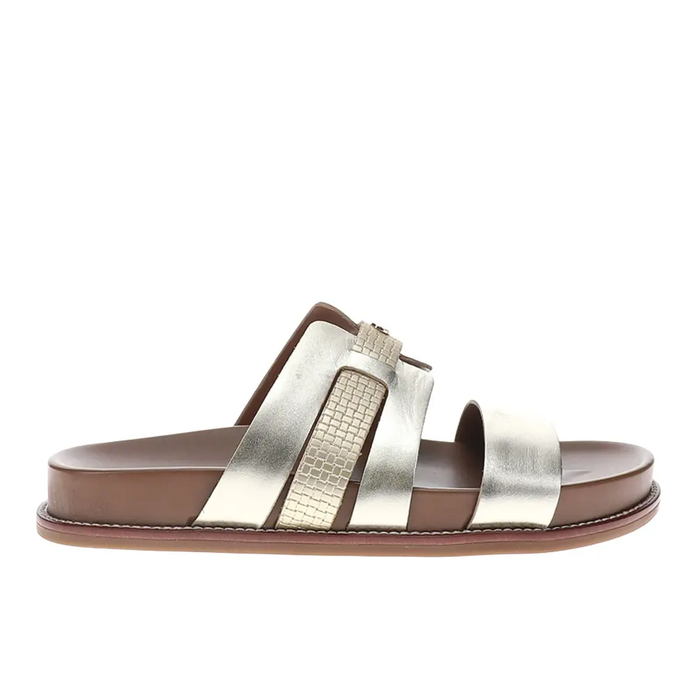 Easy Spirit Womens Trevin Metallic Slide Footbed Casual Sandals Casual Low Heel 1-2" - Gold