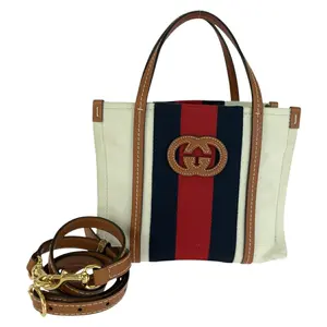 Pre-owned GUCCI Canvas Shoulder Bags Interlocking 2way Shoulder Bag