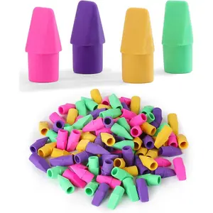 120-Pack Pencil Top Erasers – Cap-Style Eraser Toppers for Clean & Easy Pencil Mistake Removal