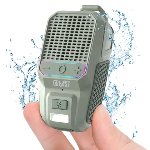 GBEAST Wearable Bluetooth Speaker with RGB/Flashlight IPX6 Waterproof Clip-On Portable TWS Speaker 30H Playtime Durable Audio for Jobsite Outdoor Golf Gift for Boyfriend Husband,ThanksgivingCamping/ThanksgivingGifts