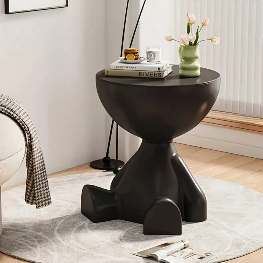 1 Piece 2-In-1 Modern Creative Bear-Shaped Nightstand Side Table - Bedroom Furniture, Home Sofa Side Rack, Room Decor for Apartment Decorating, Daily Use & Daily Household Use