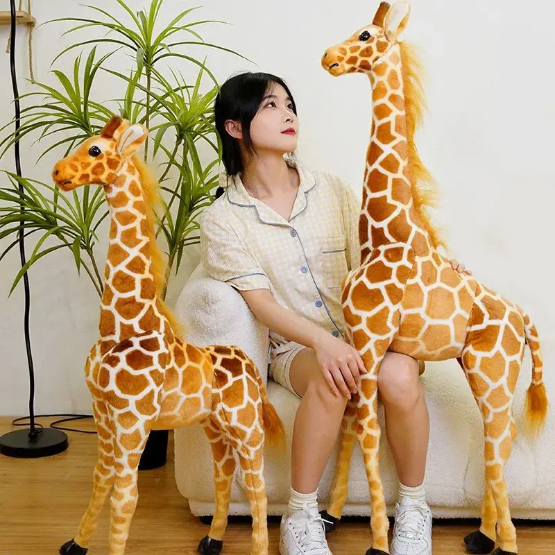 1pc 60cm/23.6inch Large Height Giraffe Plush Doll - Cuddly Stuffed Animal, Soft Adorable Stuffed Fabric Toy, Kids Gift, House Decoration Statue