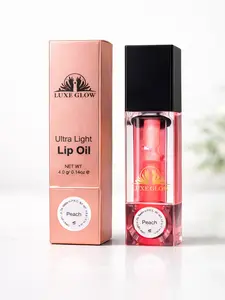 Luxe Glow Ultra Light Lip Oil - Hydrating Glossy Lip Oil for Soft Smooth Lips Non-Sticky Shine Treatment for Dry Lips Peach Flavor Lightweight Lipstick