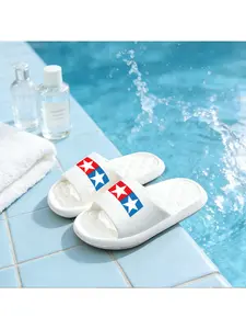 1-piece pack - Tamiya Outdoor All-Season Men's Slippers, slip-on design, massaging sole, bathroom anti-slip design, suitable for home, bedroom, vacation, pool, and beach use