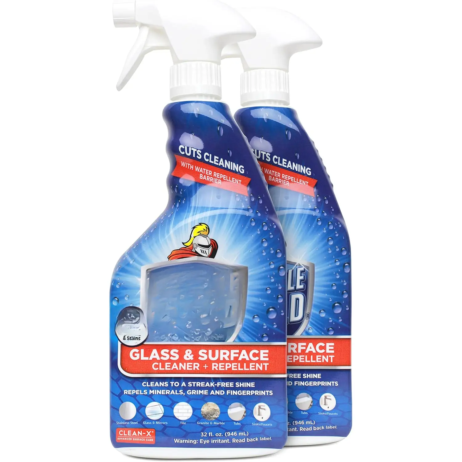 Glass & Surface Cleaner and Repellent 32 fl. oz. Cleans and Protects against future dirt on multi surfaces by UNELKO- Clean-X (2)