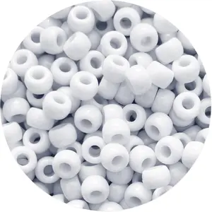 1000 count White Pony Beads 6x9mm Bulk  Kandi Beads for Friendship Bracelets  Making Hair Braiding DIY Crafts