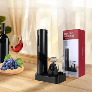 Electric Wine Opener, 5-in-1 USB Rechargeable Wine Opener with LED Display, Automatic Foil Cutter, Kitchen Accessories, Gift for Friends, Utensils