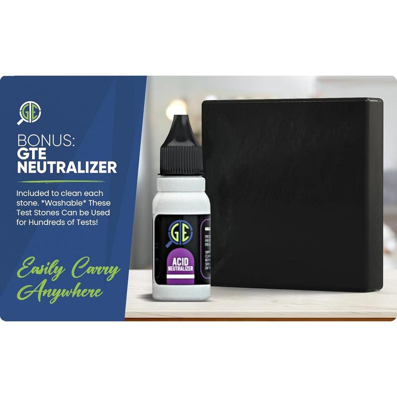 Gold Testing Kit, 10K 14K 18K Testing Solutions with Stone, Professional Jewelry Purity Test Set, USA