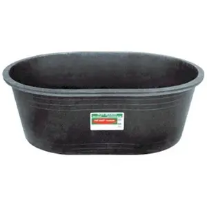 212 MAIN KMT103 Heavy-Duty 15gal Oval Impact-Resistant Stock Tank Bucket, Recycled PE Home Supplies with Plugs for Baby Furniture Decoration, Water Storage