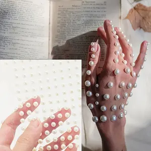 200pcs Milk Pearls with Self-Adhesive Backing, 3D Single Pearl Beads, Easy to Use, DIY Crafts, Hair Decor, Nail Art, Phone Cases, DIY Rhinestone