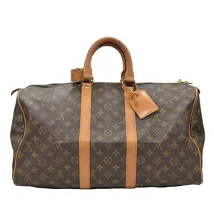 Pre-owned Louis Vuitton canvas Luggage $1420 1985 Monogram Duffle Boston Bag Keepall 45 SA852