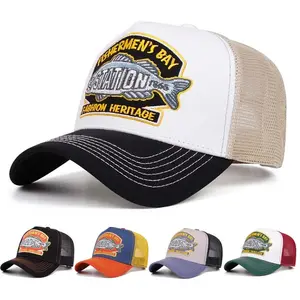 Hot Sale Unisex Summer Fishing Cap Breathable Mesh Trucker Hat Men Women Big Fish Fisherman Sports Snapback Hat Outdoor Cap