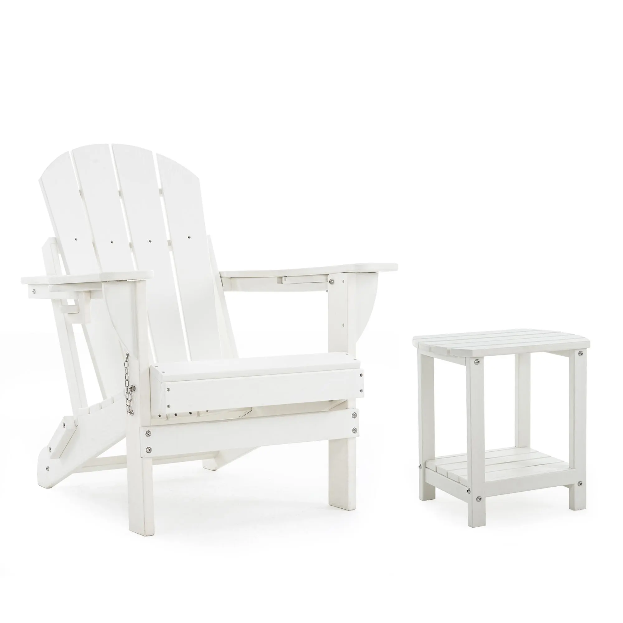 Singel Chair+Table-WHITE