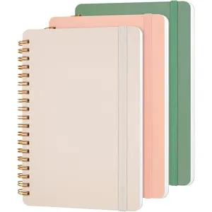 3 PCS Small Spiral Notebook 5x7, Notebooks for Note Taking, Morandi Spiral Journal Notebook, Work Notebook Small Notebooks 5x7 with Strap, Cute Notebooks for Women 70 Sheets/Note Books