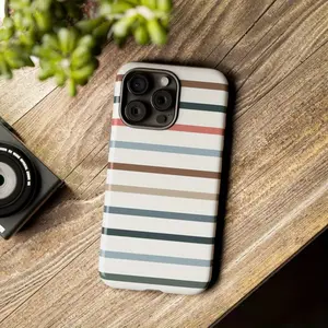 One simple striped graphic pattern dual-layer protective case, sturdy and durable 2-in-1 case, compatible with iPhone 17/16/15/14/13/12/11 Pro Max/Plus/Pro, Samsung Galaxy S25/S24/S23 Ultra series, couple's phone case.
