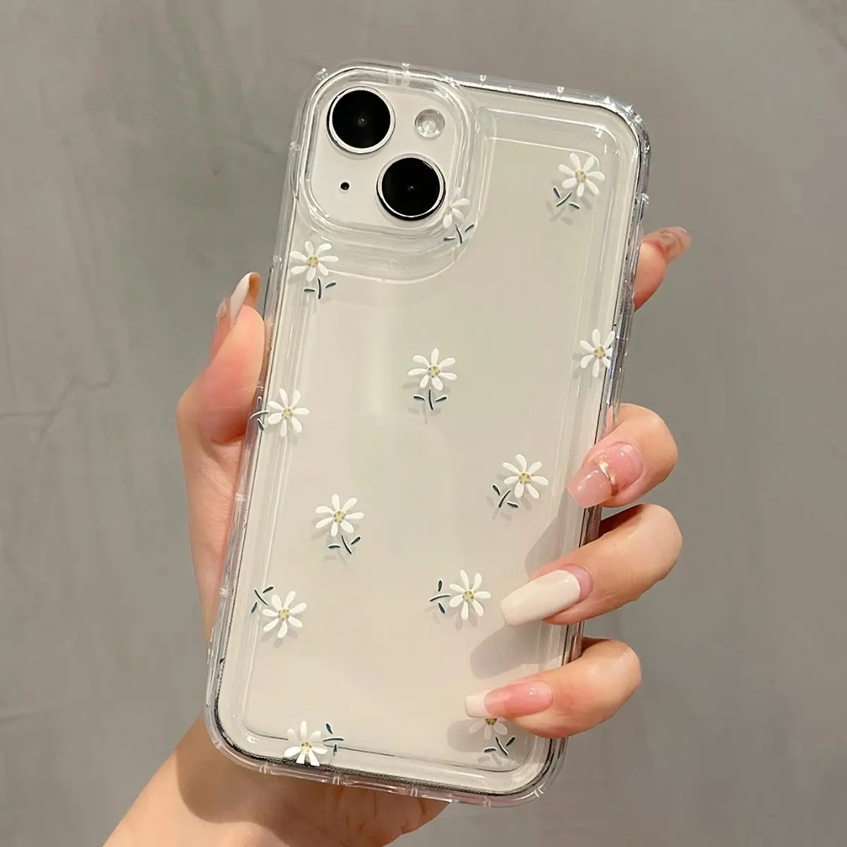 Transparent Flower Pattern TPU Smartphone Case - Waterproof Multi-Model Phone Accessory Compatible with iPhone 16,15,14,13,12,11 Pro Max,XS,XR