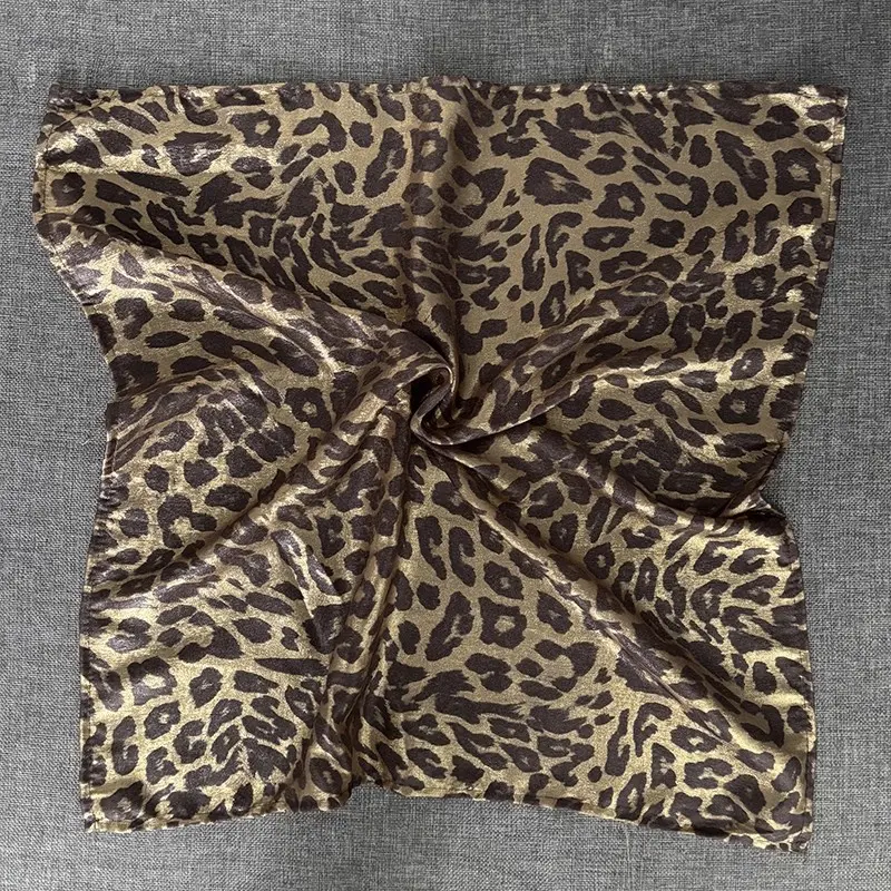 24#Gold leopard print headscarf 54*54(BB1636)