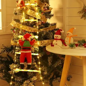 2026 New LED Santa Claus Stair Lights String, USB Powered, 8 Lighting Modes, Outdoor Waterproof, Use, Suitable for Windows, Courtyards, Gardens, Walls, Home, Christmas Parties, and Tree Decoration, Home Decor Ornaments