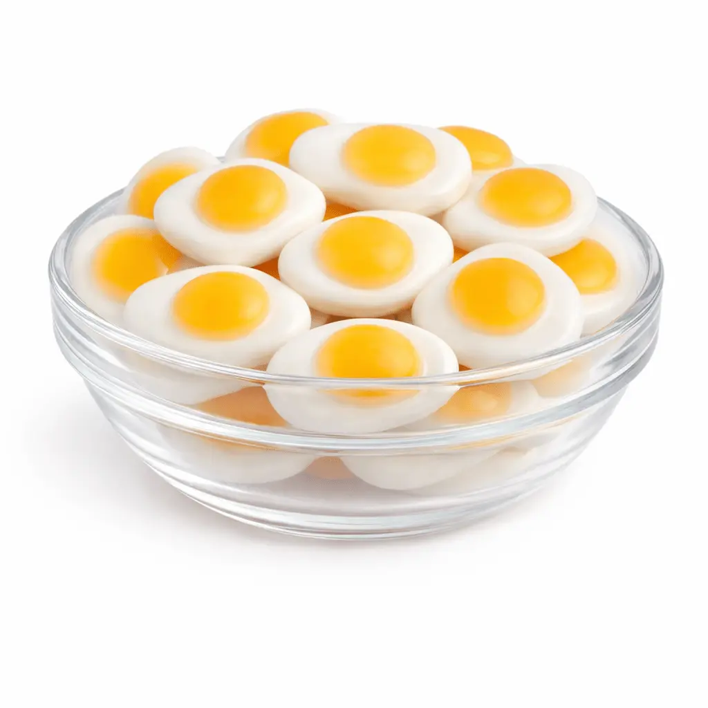 Fried Egg Gummy Candy Sweet Fruity Chewy Gummies Fun Shape Snack