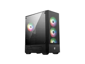 MSI Mid-Tower PC Gaming Case – Tempered Glass Side Panel – 4 x 120mm aRGB Fan – Liquid Cooling Support up to 240mm Radiator x 1 – MAG Forge 112R