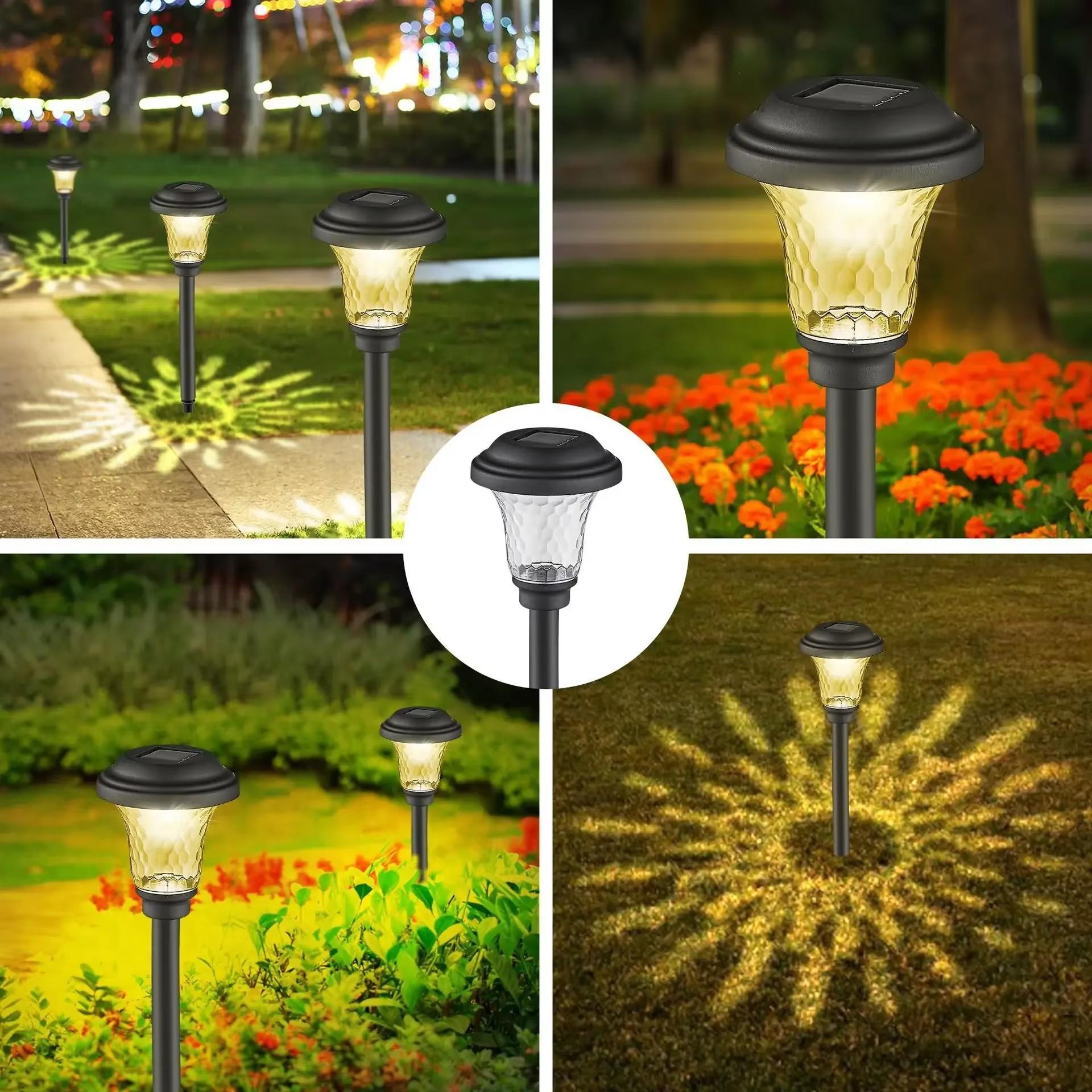2 Pack Solar Pathway Lights Outdoor RGB Color Changing Warm White IP67 Waterproof LED Solar Garden Path Lights Eco-Friendly Energy Efficient for Gardens