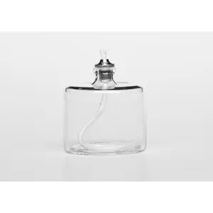 Firefly Fuels Refillable Glass Oil Candle - 2 oz Liquid Candle for Indoor Use, Outdoor Events, Emergency Lighting - Clean Burning with Wick and Holder Included. Use with Liquid Paraffin or Lamp Oil