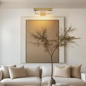 18 in. Brass Dimmable Picture Light, Gold Frame Art Light, for Wall, 90° Rotation, Poster Light, Gallery Library Light