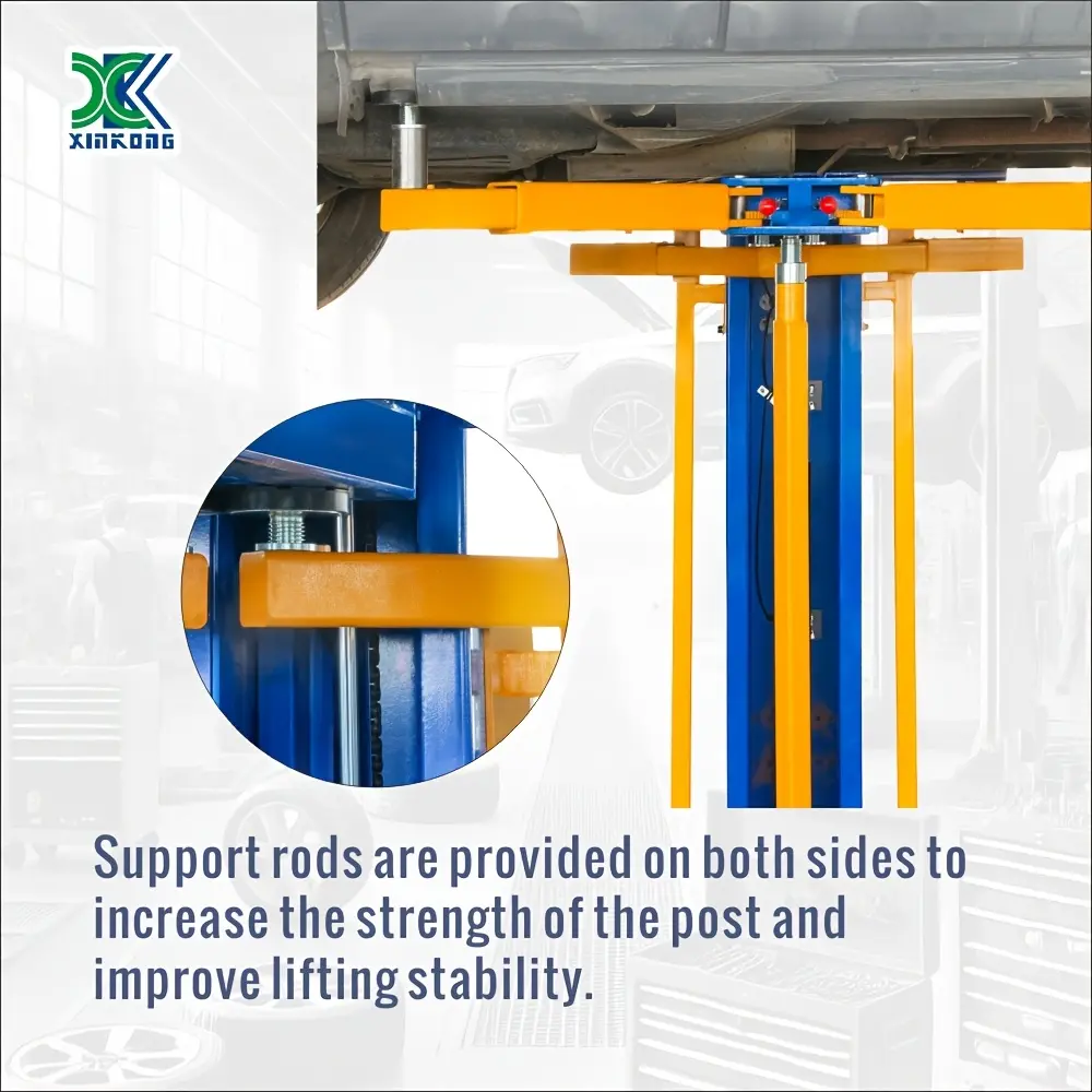 XK-M6200 Car Lifts Model 220V Manually Unlock Mobile 6200Lbs Capacity Single Post Lift 36 Months Parts Replacement