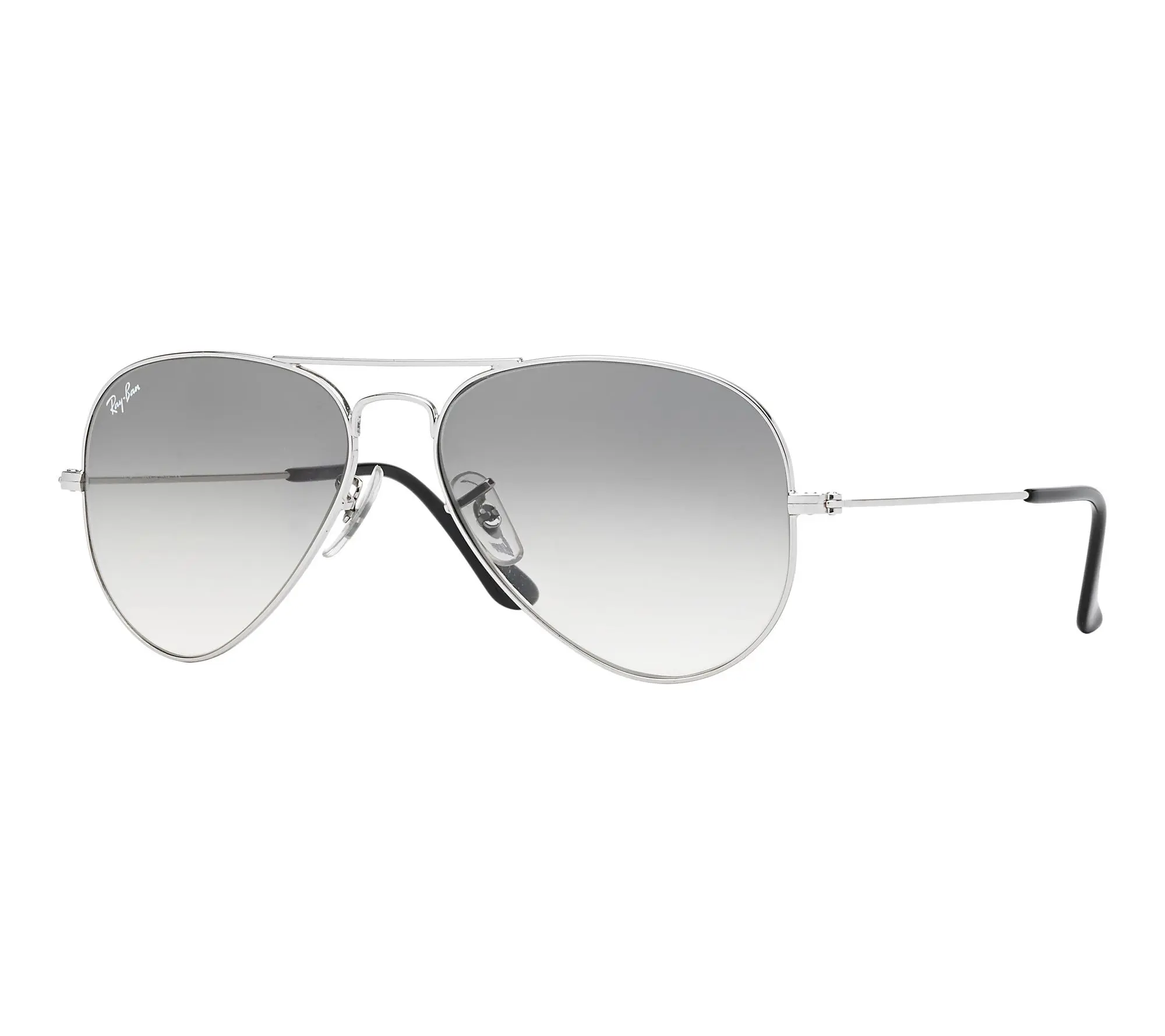 Ray-Ban Aviator Gradient Sunglasses-Polished Silver-58mm