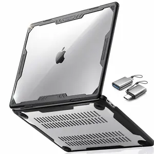 MOSISO Compatible with MacBook Air 13 inch Case 2022-2018 Release A2337 M1 A2179 A1932, Symmetric Geometric Heavy Duty Plastic Hard Shell with TPU Bumper&Keyboard Cover&Type C Adapter, Transparent
