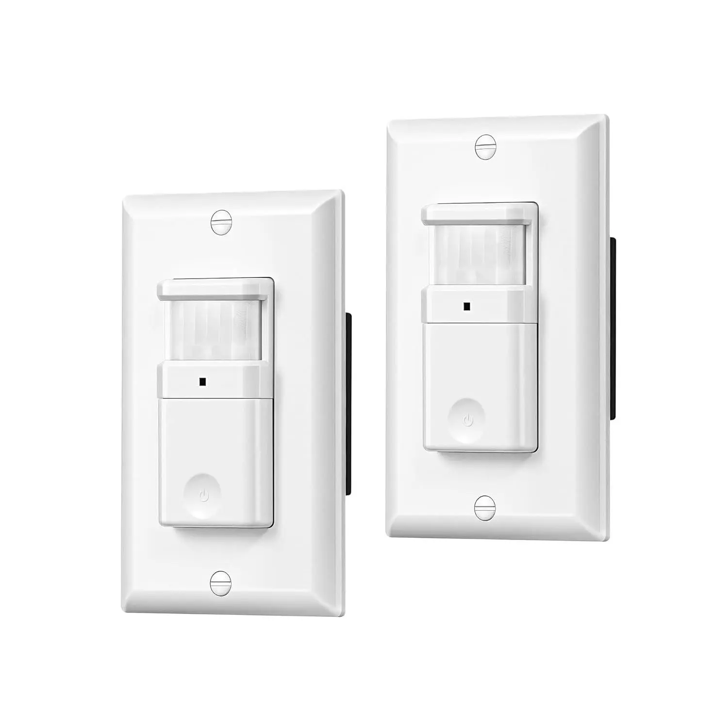 UL Listed White Motion Sensor Wall Switch 2-Pack - Single Pole, 5A, Requires Neutral Wire, Easy to Install, Energy Efficient, Adjustable Delay Time & Sensitivity, Ideal for Garage, Closet, Bathroom
