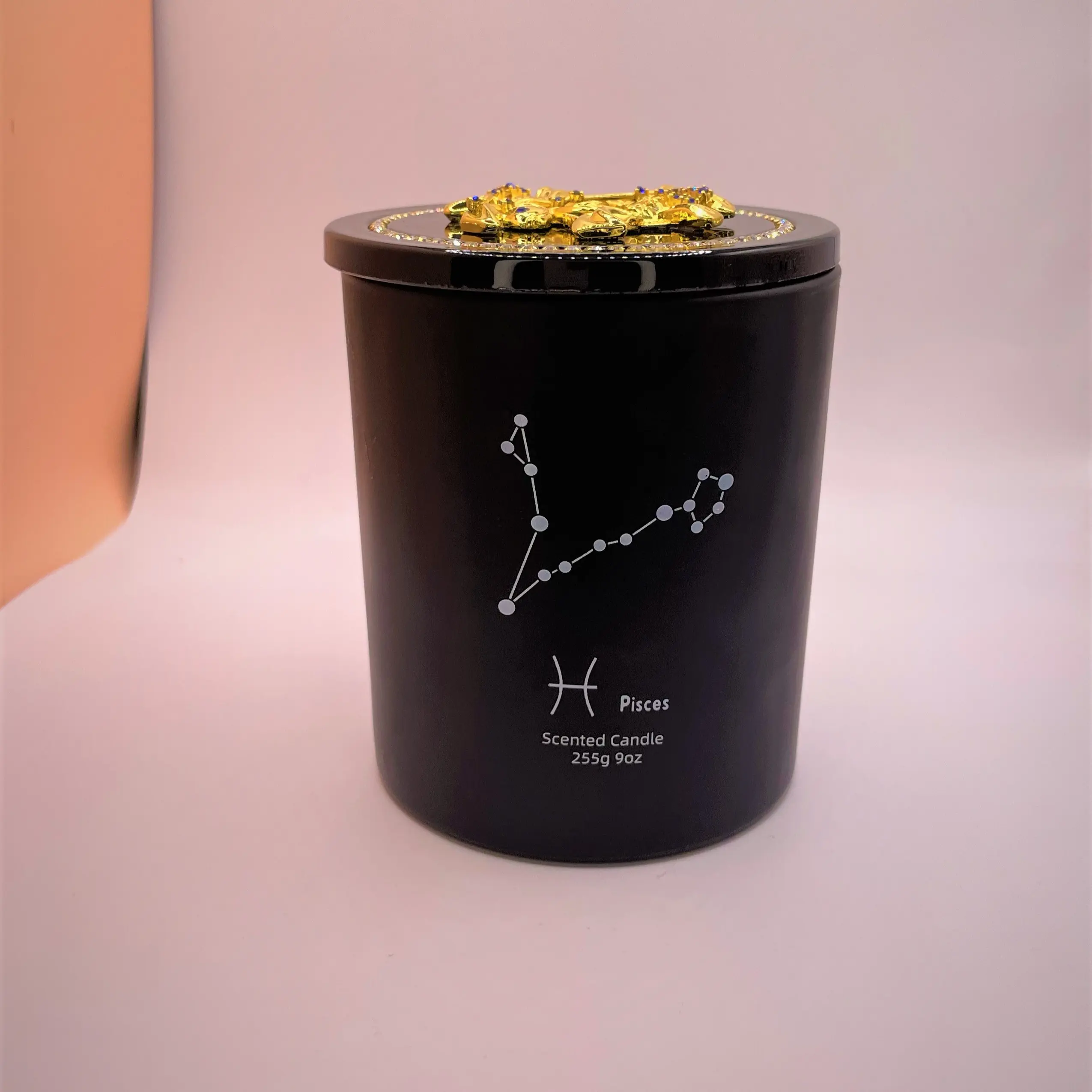 Pisces Luxury Scented Zodiac Sign Candle, Black Red Color, 12 Zodiac signs Astrology Lovers Cute Accessories Approximate Burn Time 24-48 hours