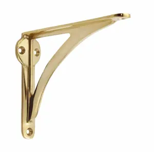 Arched Shelf Bracket - Unlacquered Polished Brass