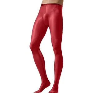 Mens Silk Shiny Pantyhose Sissy Lingerie Sheer Tights Sexy Crossdresser for Men Sissy Clothes Pantyhose