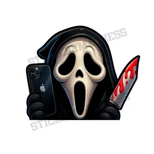 Ghost Horror Sticker – 5" Vinyl Decal | Waterproof & UV Resistant - Decal stickers , horror vinyl decal, scary sticker, spooky sticker, Halloween vinyl decal