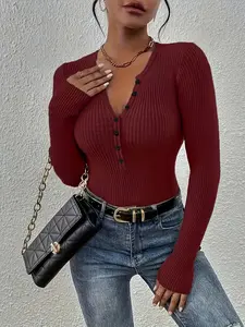 Women's Fashion Knitted Ribbed Cardigan, Knitwear, Stylish Casual Outerwear, Comfortable and Warm, Perfect for Fall and Winter