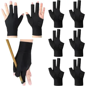 8 count 3 Fingers Pool Gloves Billiards Left Hand Cue  Show Gloves for Women Men Billiard Shooters Carom  Accessories
