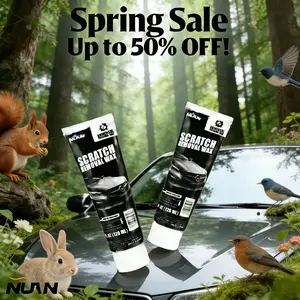 NUAN Premium Car Paint Polishing Wax Kit with Paste & Wipe, Helps Reduce Appearance of Light Scratches for Black & White Cars