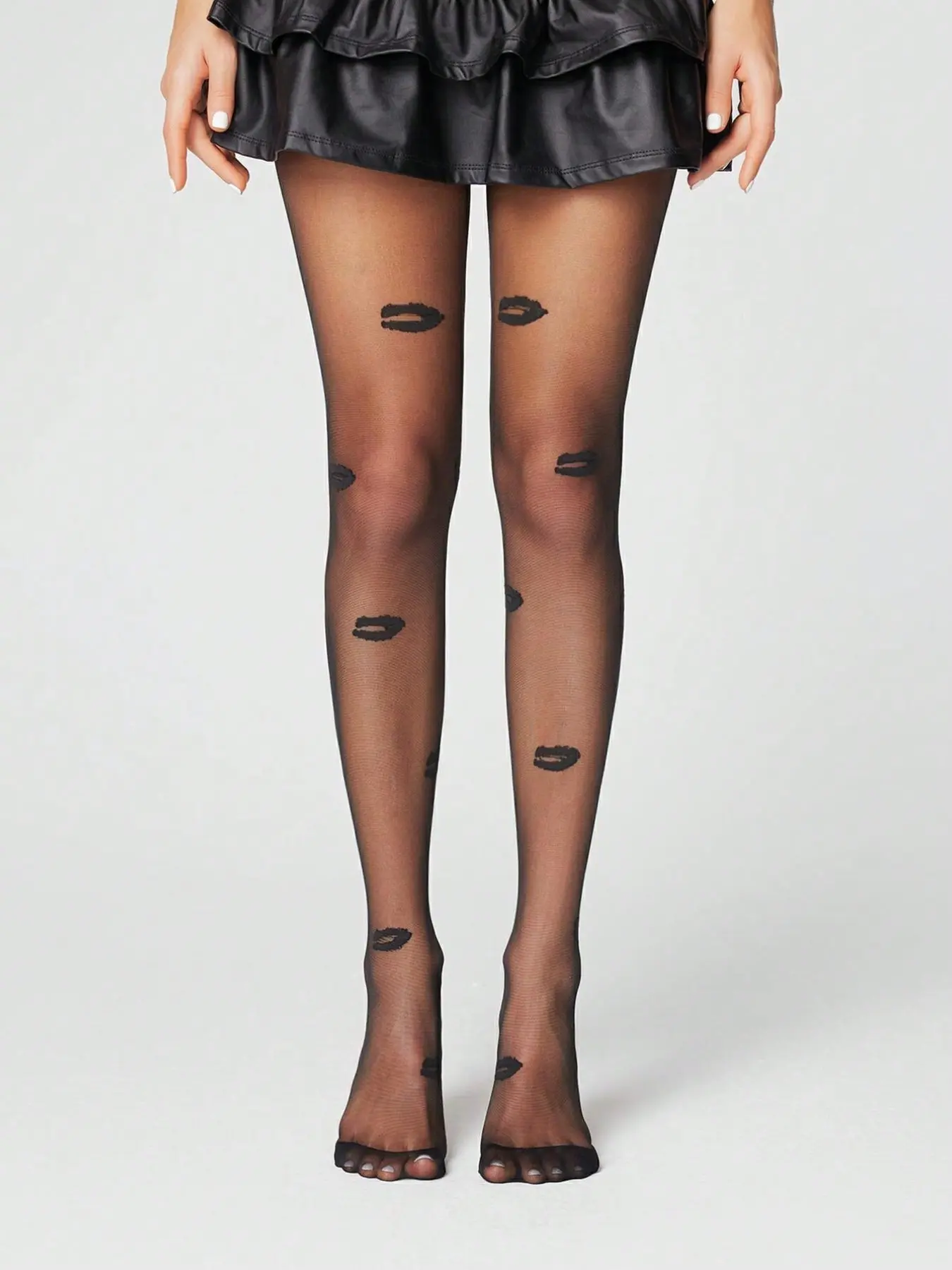 "Kiss Me" Lips Print Tights Women Pantyhose Clothing - The Ultimate Valentine's Day Gift & Date Night & Party Essential, Sexy & Playful for a Bold Statement