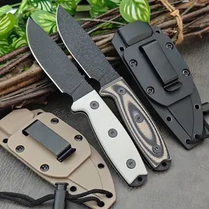 Outdoor Fixed Blade Straight Knife - D2 Steel Non-Slip G10 Handle with Kydex Sheath - EDC Tool for Camping, Bushcrafting and Survival Tasks