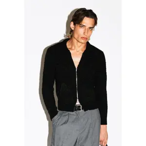 Hoover Textural Slim Zip Cardigan