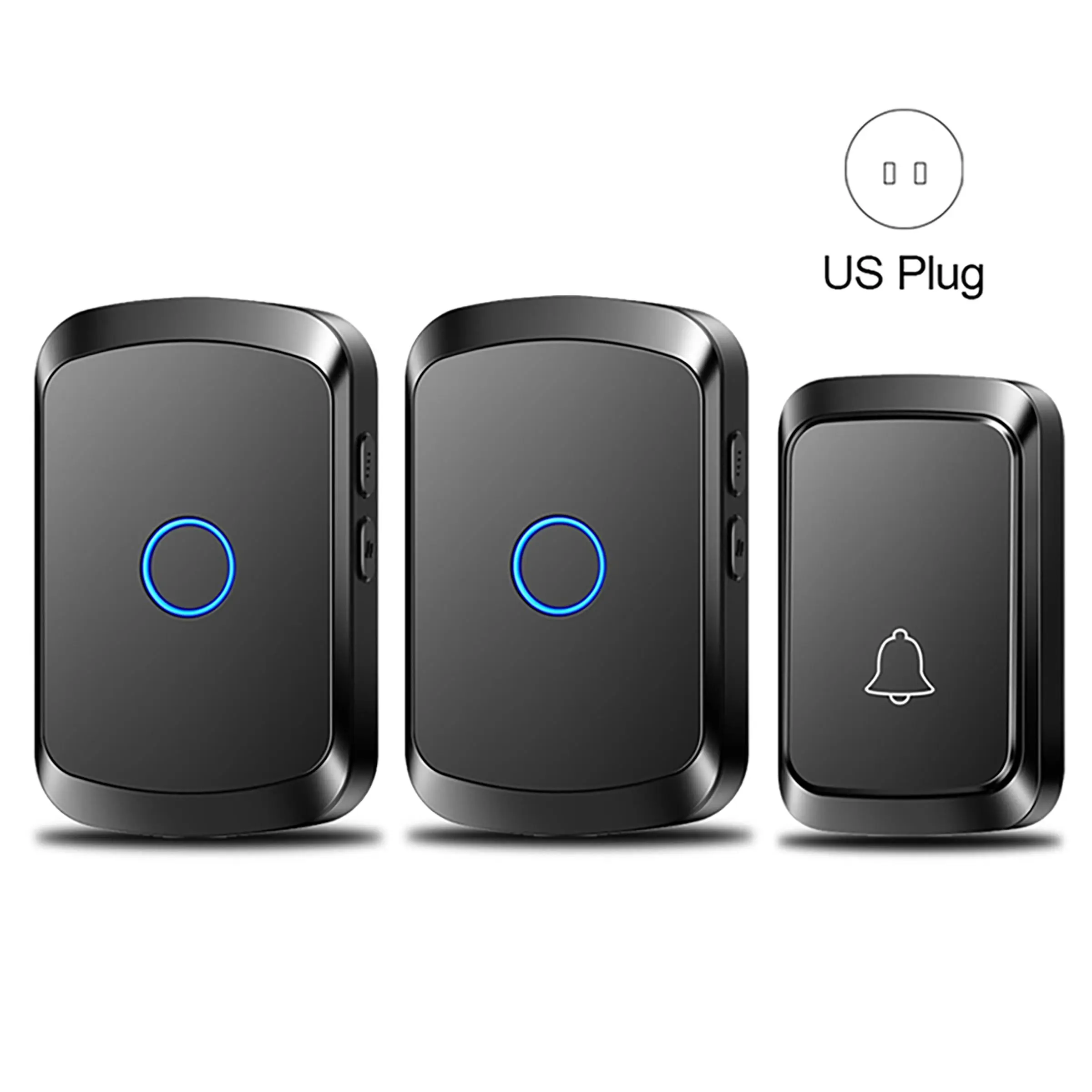 Wireless Doorbell Camera, 300M Long Distance Wireless Doorbell, Smart Home Doorbell with 5 Volume Levels, Suitable for Office, Apartment, Living Room