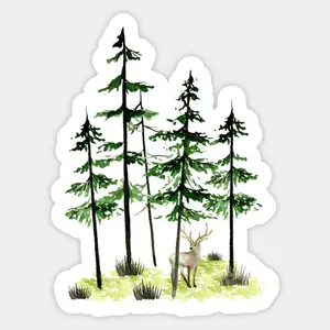Watercolor forest - Forest - Sticker