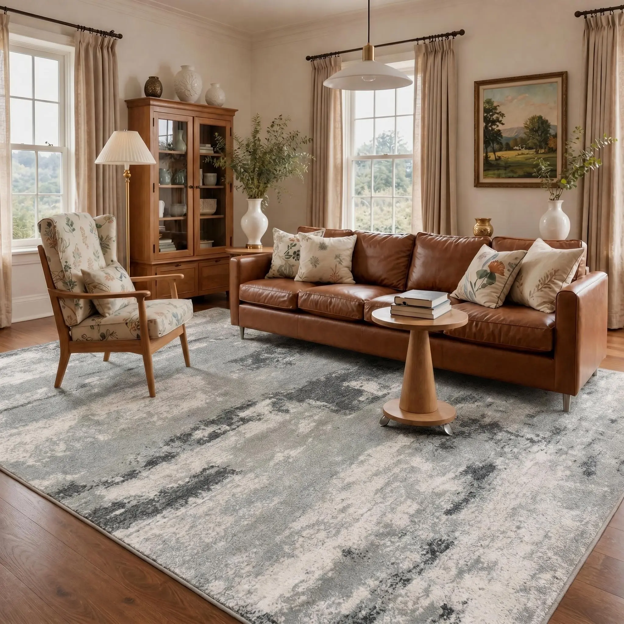 【Deals For You Days】GENIMO Soft Area Rug Machine Washable Pet Friendly Non Slip Floor Carpet for Living Room Bedroom Hallway Kitchen Decor Low Maintenance,ARA6487-VELVET ECHO