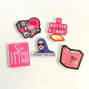 Mean Girls Fridge Magnets, Pink Pop Culture, So Fetch, Boo You Whore, Burnbook, Decorative Home or Office Decor