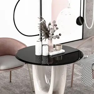 32" Inch Round Tempered Glass Table Top black Glass 1/2" Inch Thick Beveled Polished Edge