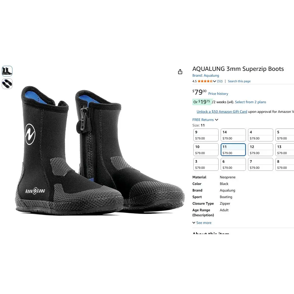 Adult 3mm Neoprene Dive Boots, Zippered Thermal Water Booties with a High-Traction Sole for Diving, Snorkeling, and Water Sports, Thermal Insulation, Neoprene Diving Socks