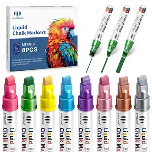 Metallic Liquid Chalk Markers 10MM Extra Large Erasable Pens for Chalkboard Glasses Mirror Poster Bistro Car DIY Window Professional 10mm Tip