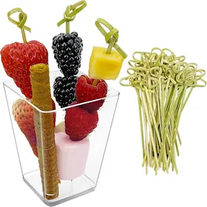20 Sets Plastic Charcuterie Cups with Sticks, 5 Clear Appetizer Cups Fruit Cups for Party (20 Cups+50 Sticks)