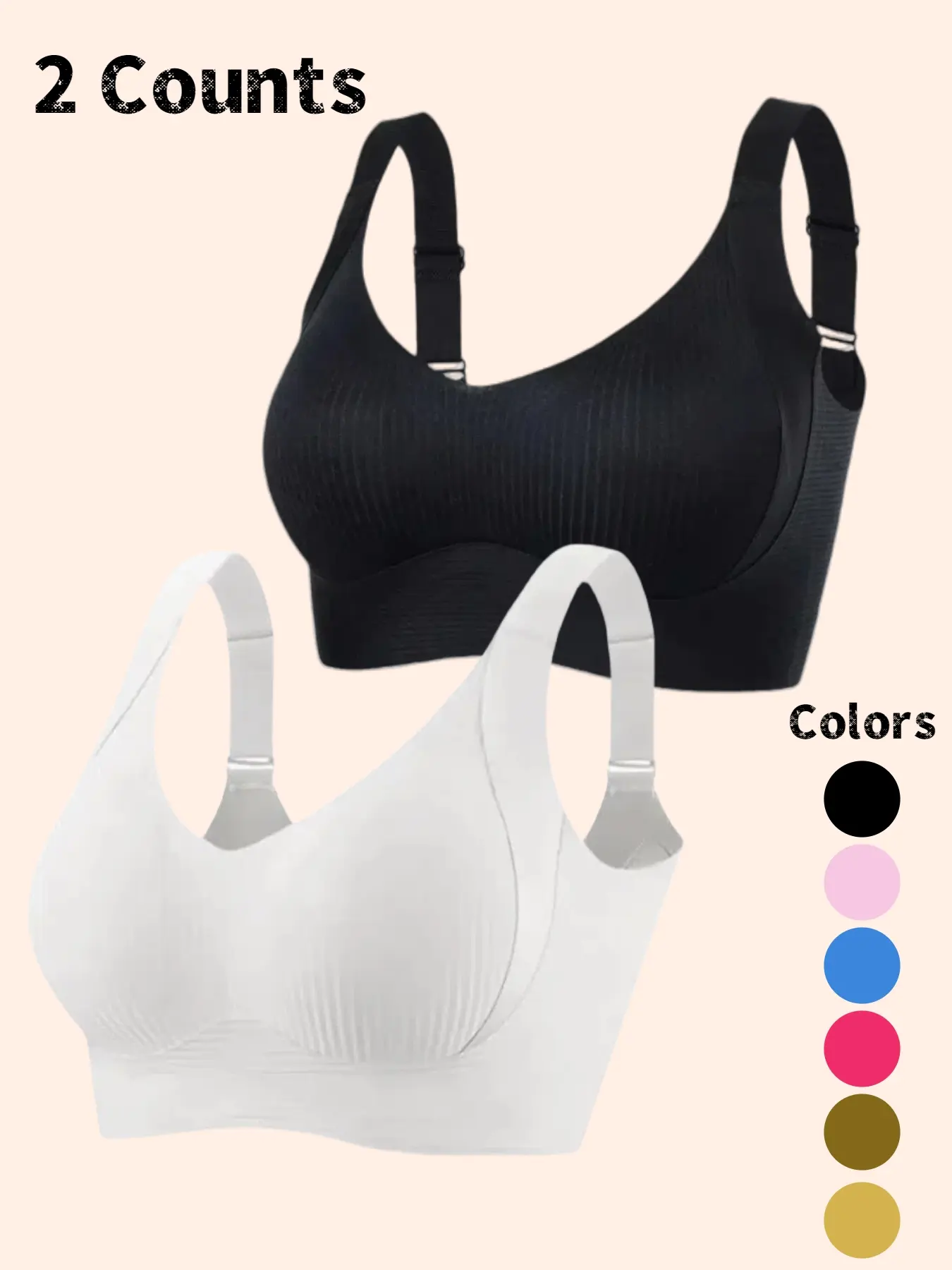 Women's Solid Color Bra, Minkmalist Comfortable Push Up Bra,Underwear for Women,Softness Underwear forAll Seasons, Bras for Women, Everyday Bras, Womenswear,Wirefree Bra, Wireless Compression Bras,Wireless Padded Bras,Breathable Comfy Bra